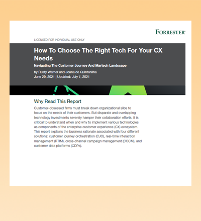 Forrester CX Tech report